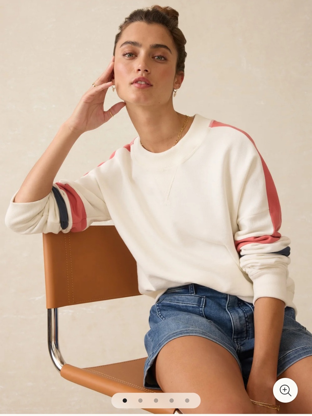 Faherty High Standard Fleece Varsity Crew Organic Cotton Women’s Medium
